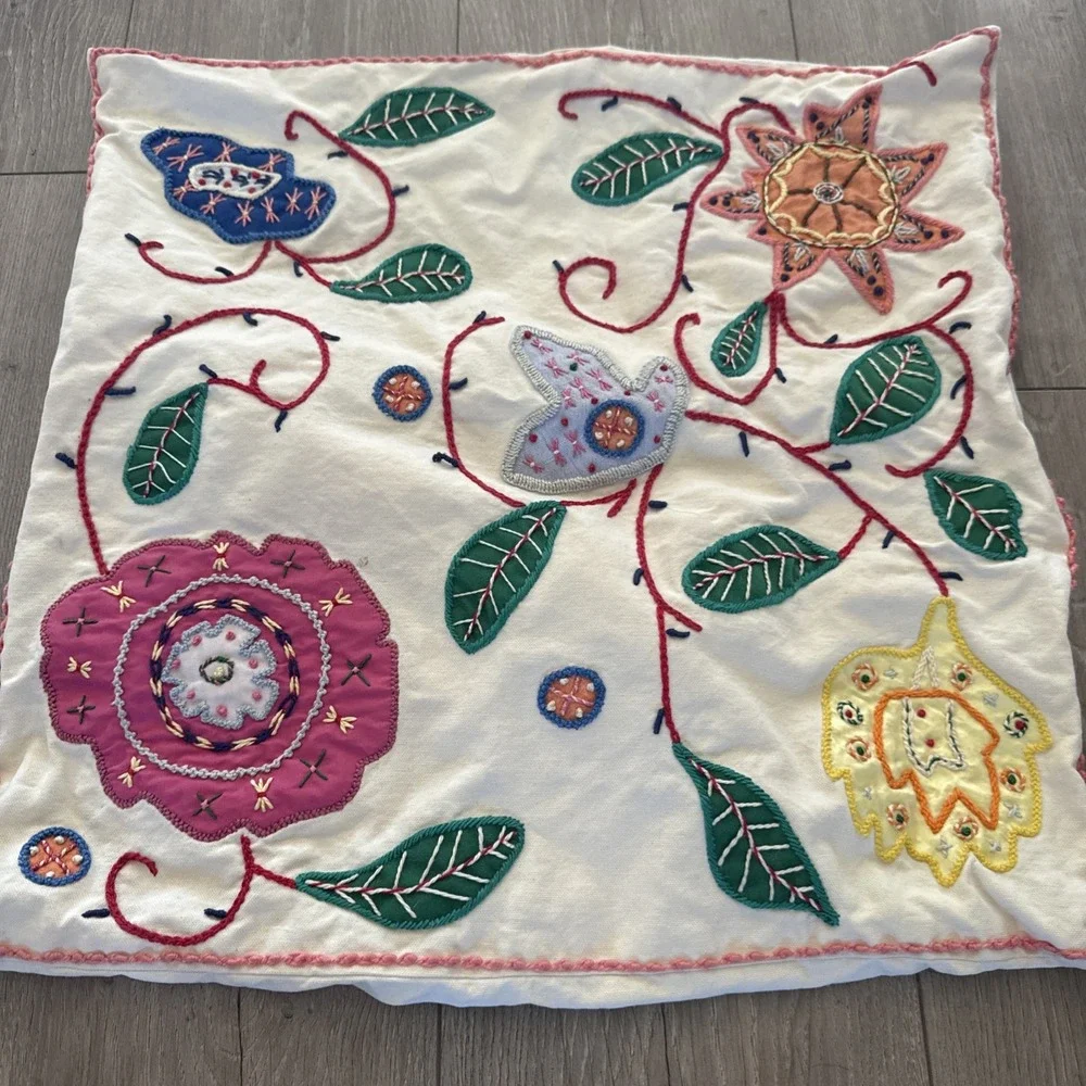Vintage Handmade, Suzani Uzbek OLD Tapestry 18 X 18 Pillow Cover